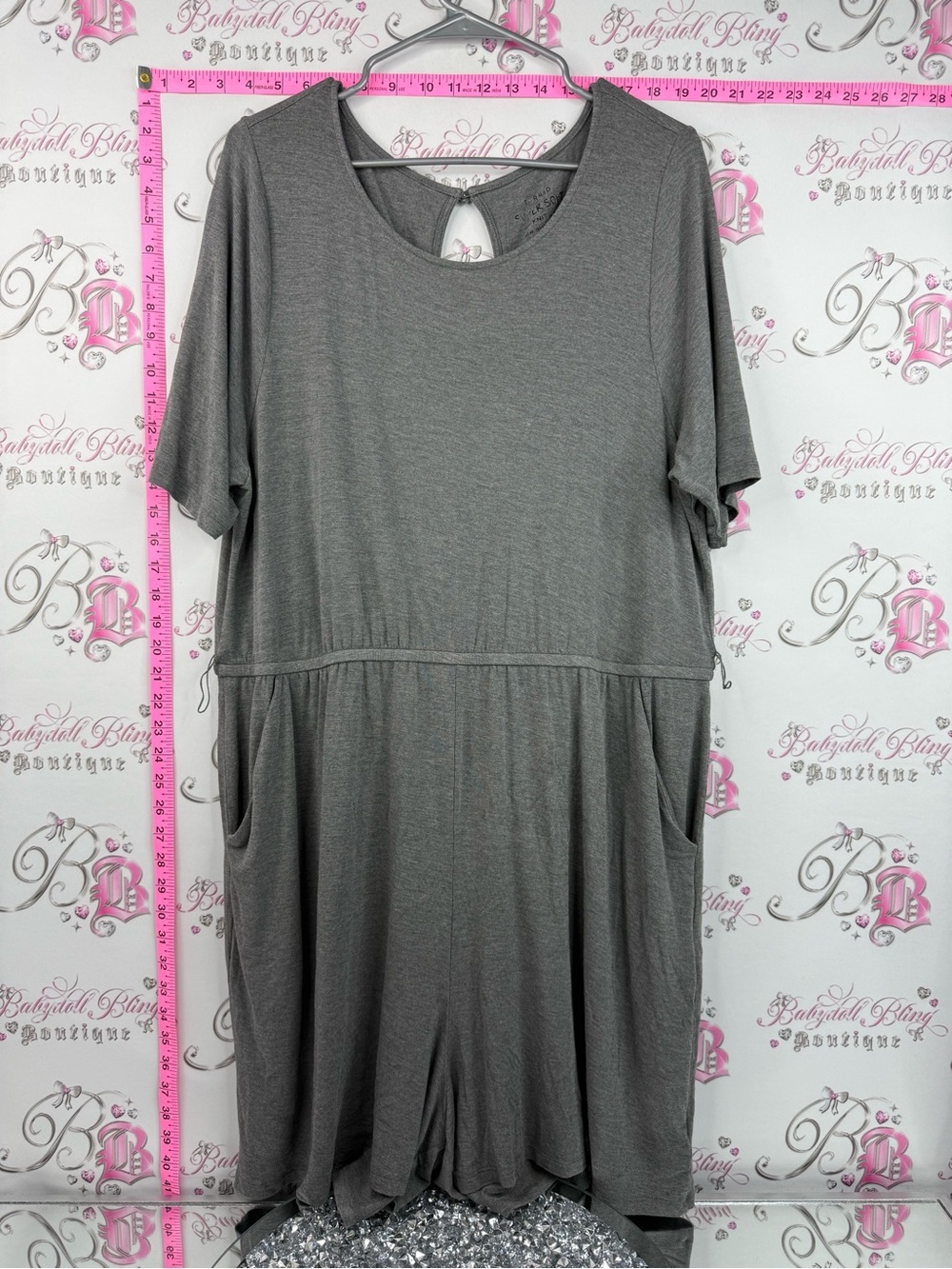 torrid jumper romper grey pockets Short Sleeve Jumpsuit with Pockets super soft